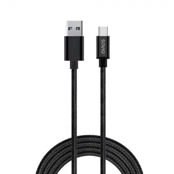 Savio CL-129 USB laidas 2 m USB 2.0 USB A USB C Juoda