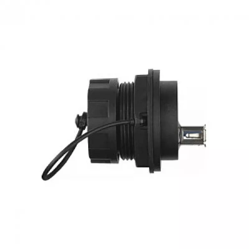 Alcasa IC04-U304 - USB A - juoda - moteriška - tiesi - polibutileno tereftalatas (PBT) - polivinilchloridas (PVC) - IP65 - IP67 (IC04-U304)