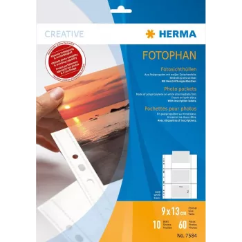 Photo pockets HERMA Fotophan 9x13 cm landscape white 10 pcs