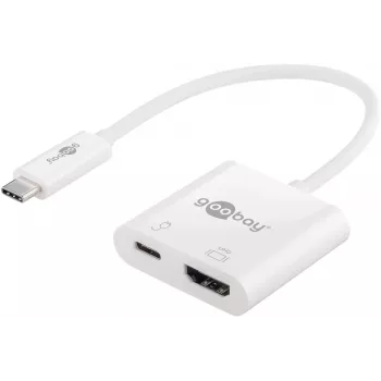 Goobay USB-C™ daugiafunkcis adapteris HDMI, baltas, 0,145 m – praplečia USB-C™ įrenginį HDMI™ jungtimi (62110)