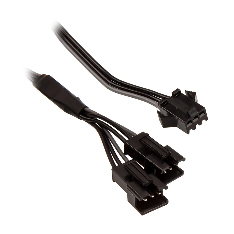 Vidinis maitinimo laidas PHANTEKS PH-CB-DRGB3P — 3 kontaktų į 2× Molex (3 kontaktų), juoda/pilka