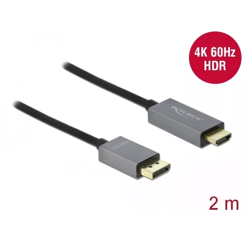 DisplayPort į HDMI kabelis DeLOCK Active 1.4 4K 60Hz 2m