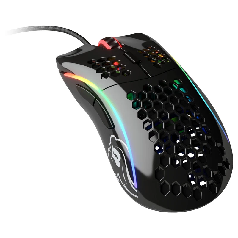 Glorious Gaming Glorious Model D pelė blizgi (juoda), dešiniarankė, optinė, USB Type-A, 12000 DPI, 1 ms, juoda