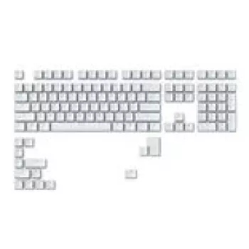 Keycap set GLORIOUS GMMK ABS Doubleshot V2 UK layout White — keičiamos klaviatūros klavišų dangteliai mechaninėms klaviatūroms