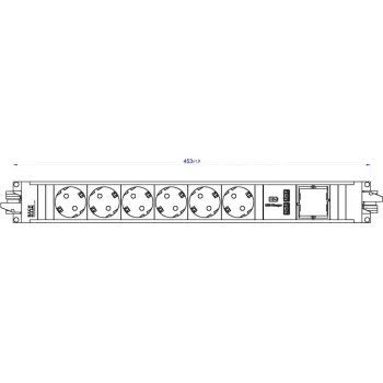 Atminties modulis Bachmann STEP ALU 6x Schutzkontakt 1x USB-Charger 1xABD 906.0846
