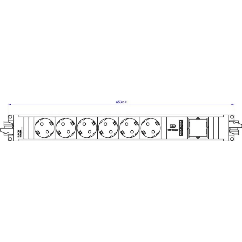 Atminties modulis Bachmann STEP ALU 6x Schutzkontakt 1x USB-Charger 1xABD 906.0846