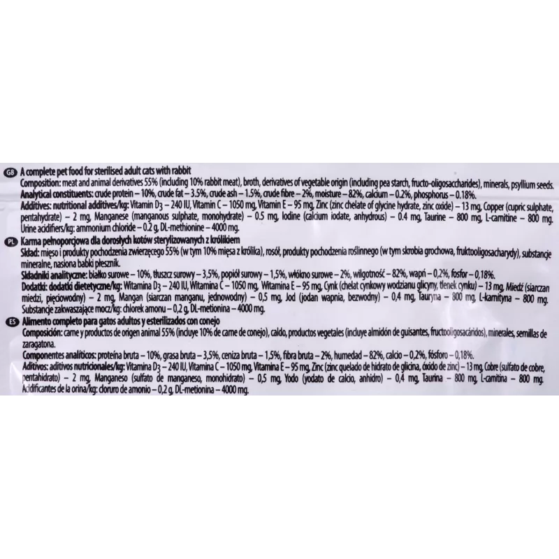 DOLINA NOTECI Piper Animals Sterilised Rabbit - šlapias kačių ėdalas - 100 g