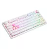 SAVIO PHENIX WHITE belaidė mechaninė klaviatūra, Gateron Red Pro, ABS