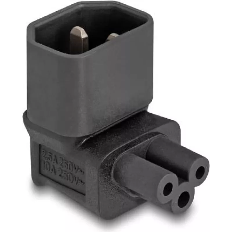 DeLOCK tinklo adapteris IEC 60320 - C14 į C5 kištukinis lizdas 2,5 A 90° juodas