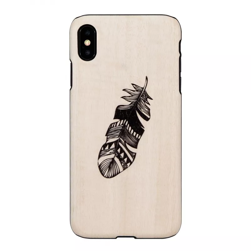 man and wood telefono dėklas, skirtas iPhone X/XS — Indian Juoda apsauginis dangtelis