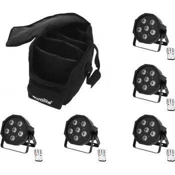 LED rinkinys EUROLITE SLS-603 5x su minkštu krepšiu — 5 dalių LED apšvietimo rinkinys
