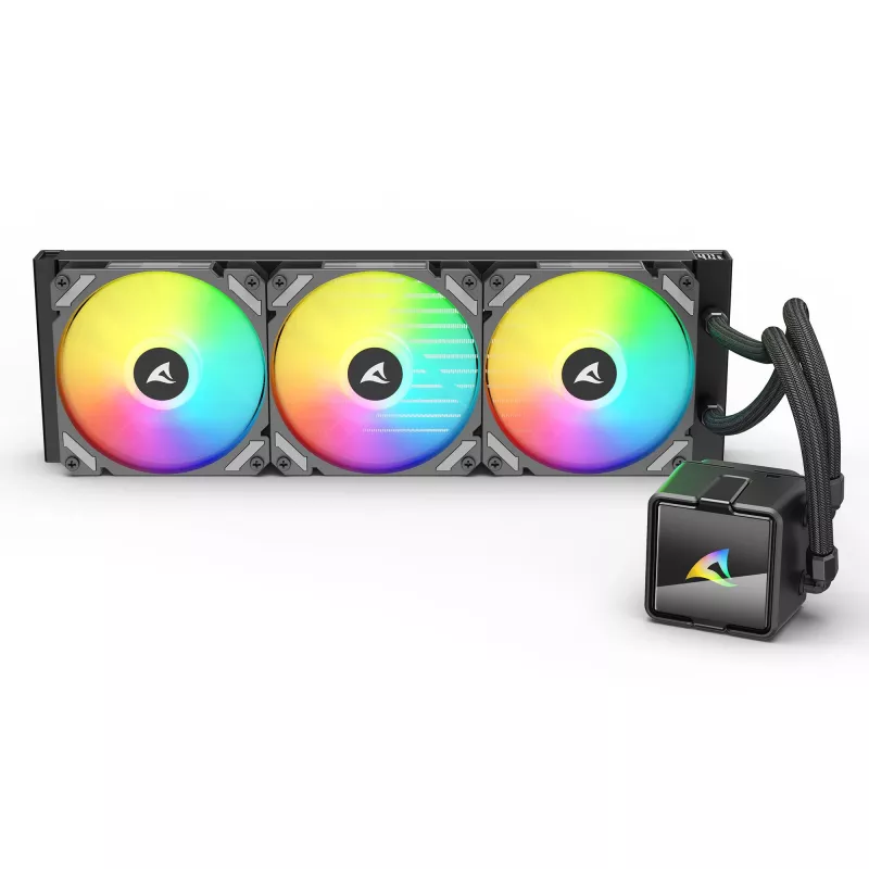 All-in-One Liquid CPU Cooler Sharkoon S60 ARGB — 360 mm radiatorius, 3×120 mm PWM ventiliatoriai, juodas