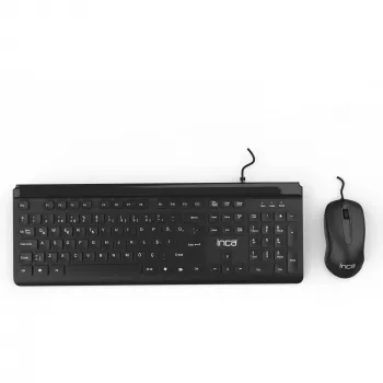 Inca IMK-377 klaviatūra su pele, biuro, USB, turkiška, juoda