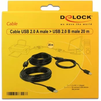 USB laidas DeLOCK 20 m USB2.0-A – USB2.0-B 83557