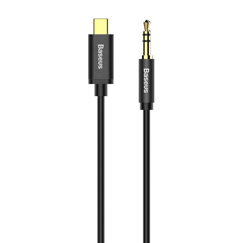 Baseus Yiven garso kabelis USB-C į 3,5 mm mini lizdą, 1,2 m (juodas)