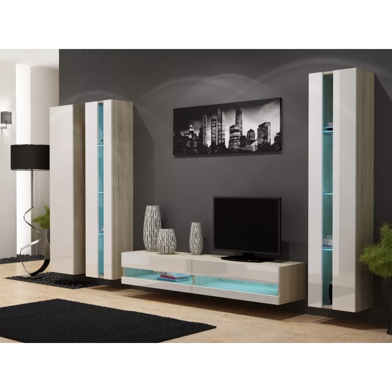 Cama lentynų stovas VIGO NEW 180/40/30 sonoma/baltas blizgesys