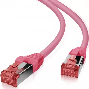 Tinklo kabelis Helos CAT6 S/FTP (PIMF) 5 m rausvai raudona