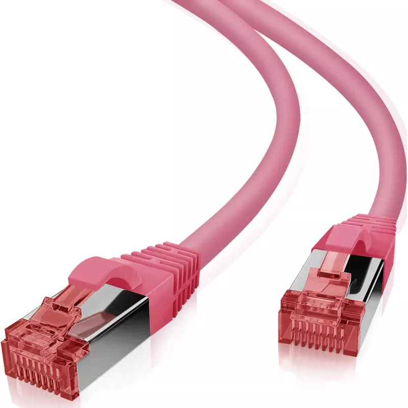 Tinklo kabelis Helos CAT6 S/FTP (PIMF) 5 m rausvai raudona