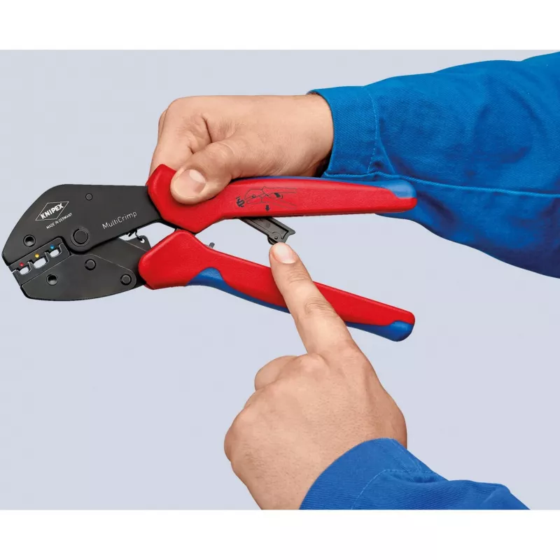 Knipex 97 33 02 kabelių užspaudimo įrankis Užspaudimo įrankis Mėlyna, Raudona