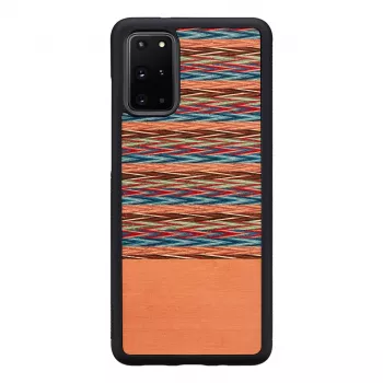 man and wood telefono dėklas Samsung Galaxy S20+ — rudas languotas su juodu apvadu