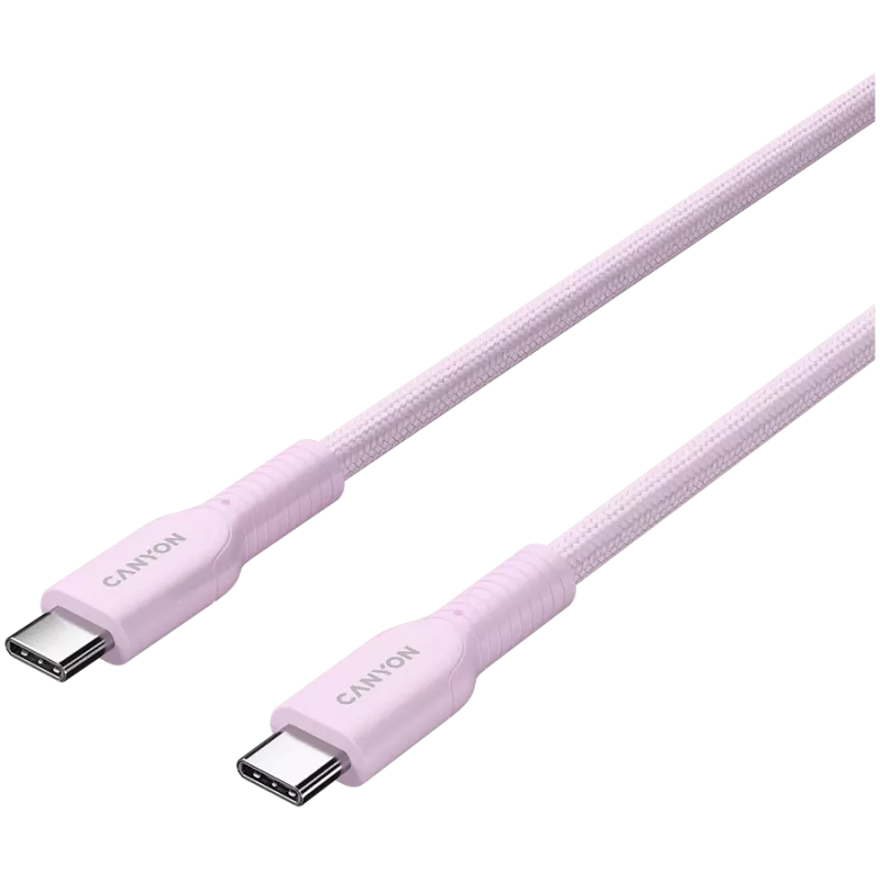 CANYON kabelis OnWire 60CL C-C 60W COLOR Braided 1m Pink