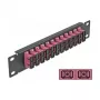 Skaidulinis optinis pataisymo skydelis DeLOCK 10 colių 12 prievadų SC Duplex violetinis 1U juodas