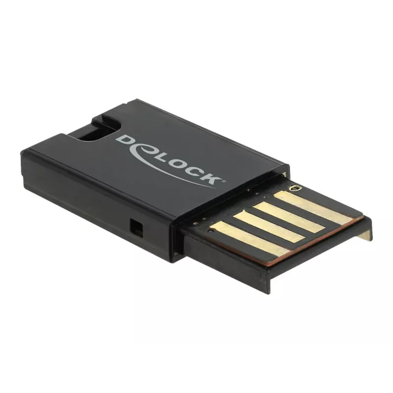 DeLOCK USB 2.0 kortelių skaitytuvas juodas Micro SD MicroSDHC MicroSDXC 480 Mbit/s