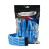 CableMod PRO ModMesh 12VHPWR kabelio ilgintuvo rinkinys — šviesiai mėlynas, sudarytas iš 3 dalių GPU 12+4 kontaktų ilgintuvų