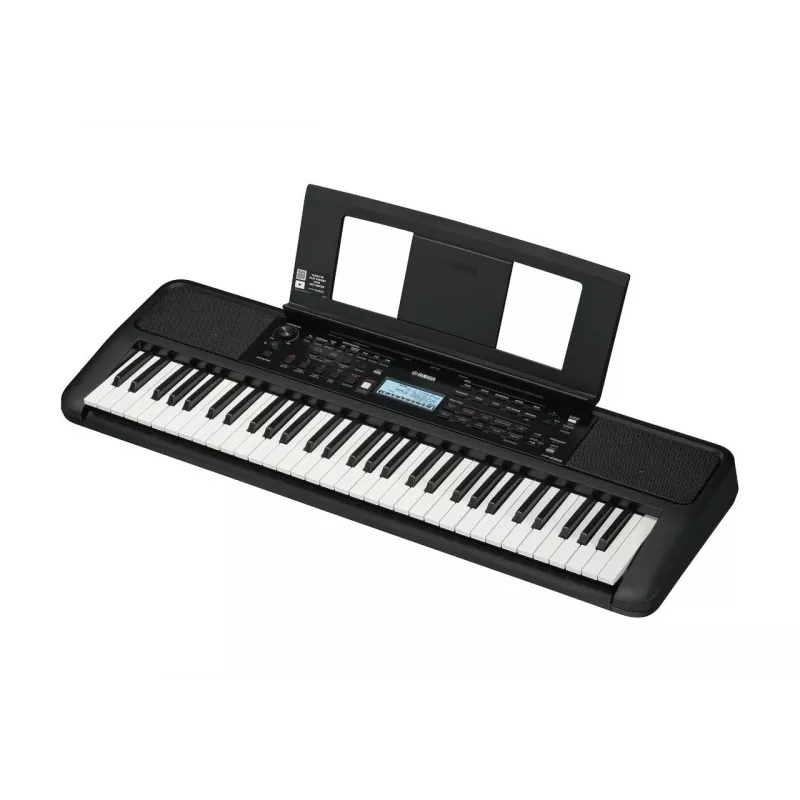Klaviatūra YAMAHA PSR-E383 — 61 klavišo nešiojama MIDI klaviatūra, LCD ekranas, USB, įmontuoti garsiakalbiai, maitinamas baterijomis (6), juoda