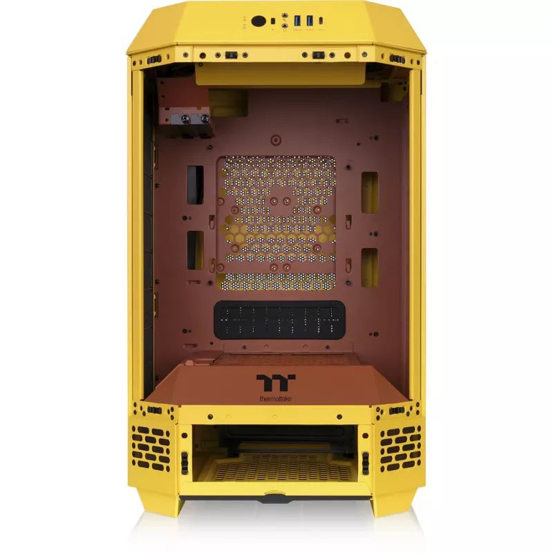 Mini bokšto korpusas THERMALTAKE The Tower 250 Butter Caramel — microATX/Mini-ITX, ATX palaikymas, kompaktiškas korpusas