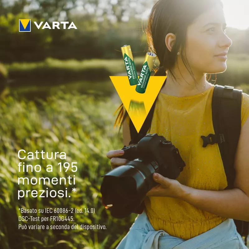 VARTA HR03 AAA Recharge Accu Galia 1000 mAh 05703 įkraunamos baterijos 4 vnt. Žalia, Geltona