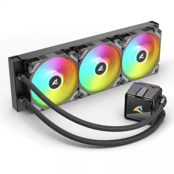 All-in-One Liquid CPU Cooler Sharkoon S60 ARGB — 360 mm radiatorius, 3×120 mm PWM ventiliatoriai, juodas