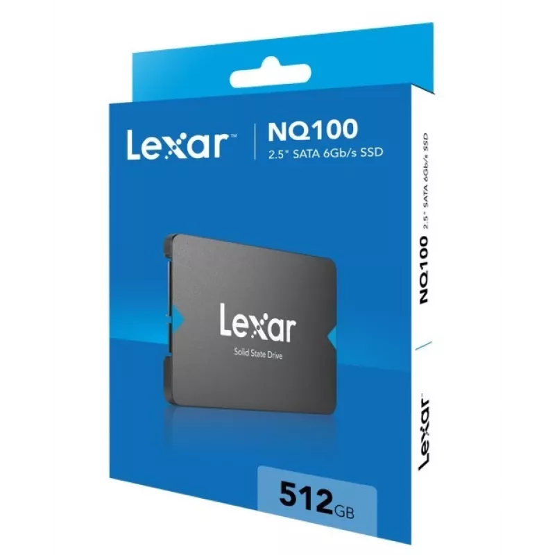 2,5 col. SSD Lexar NQ100 512 GB SATA III, 550 MB/s skaitymas, 6 Gbit/s perdavimas