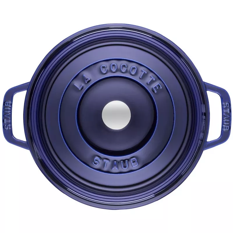 Ketus cocotte Staub 26 cm apvali, tamsiai mėlyna