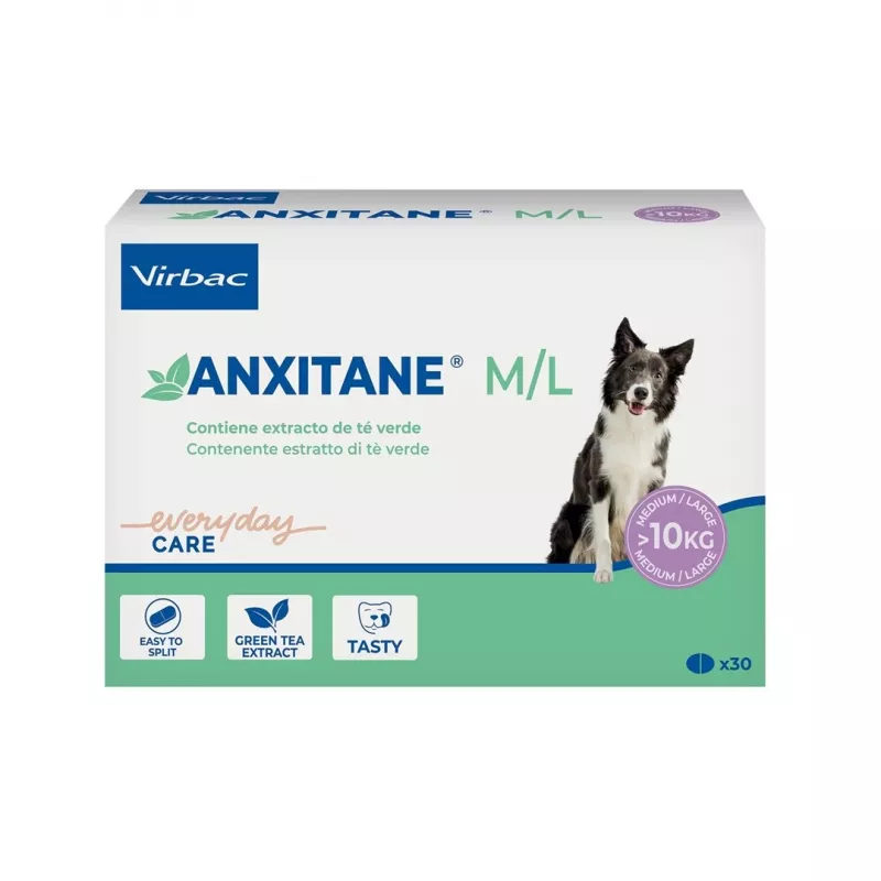 VIRBAC ANXITANE streso palaikymas šunims, dėžutė su 30 tablečių