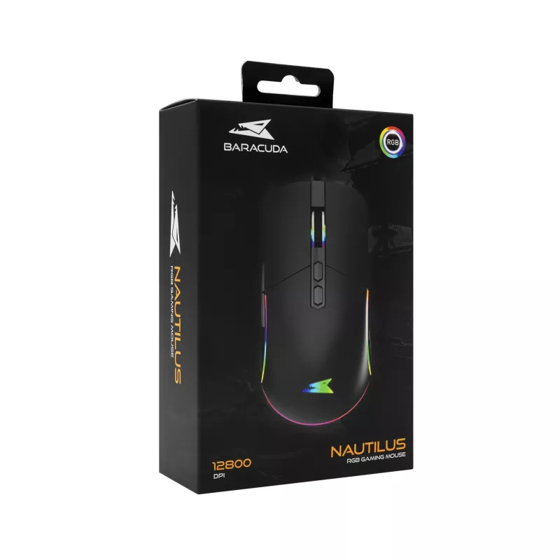 Pelė Baracuda BGM-011 Nautilus Juoda RGB USB