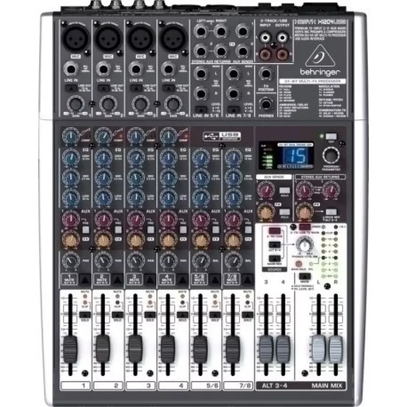 Behringer Xenyx X1204USB garso maišytuvas, 12 kanalų, pilkas