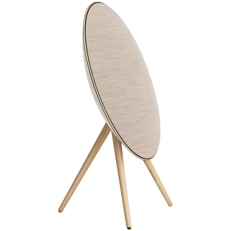 Beosound A9 5th Gen garsiakalbis aukso tono (nugara smėlio spalvos/dangtis auksinis/kojytės baltas ąžuolas)