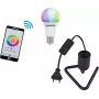 LED lemputė EUROLITE E27 RGB WW CW WiFi, trikampio formos cokolis, juoda