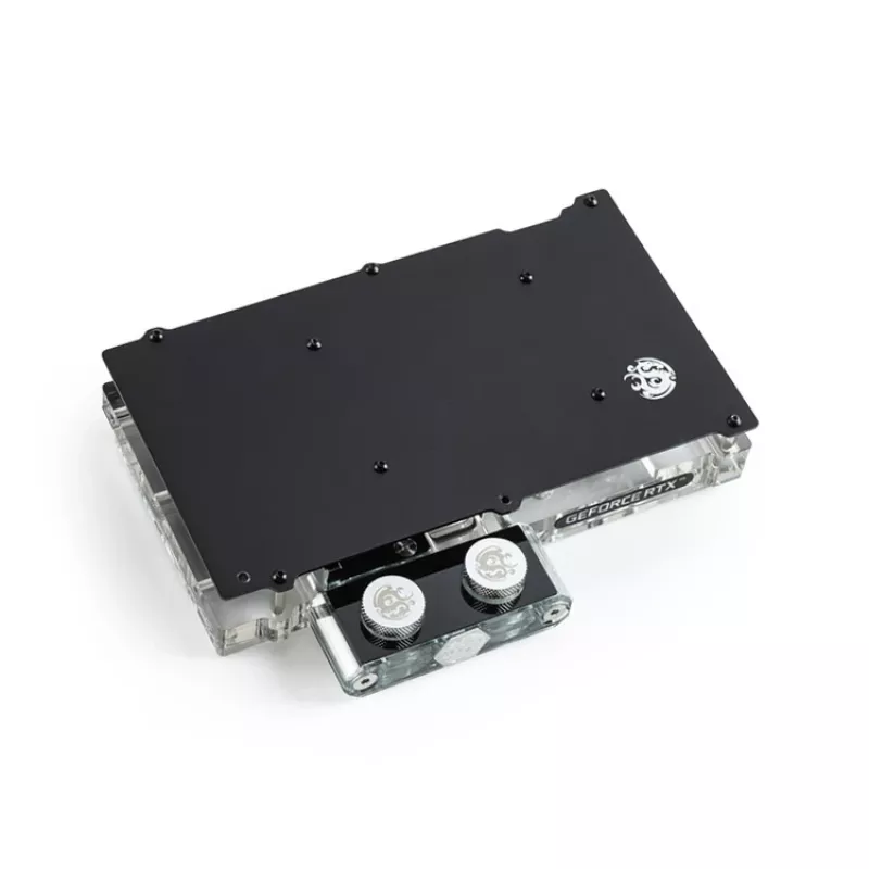 Vandens blokas BitsPower Classic VGA BP-VG3070FE — 125×171,4×28,4 mm, 3 kontaktų RGB, juoda/sidabrinė/skaidri