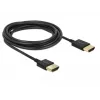 DeLOCK Slim High Quality - HDMI mit Ethernetkabel - HDMI (M) bis HDMI (M) - 25cm - Dreifachisolierung - Schwarz - 4K Unterstützung (85117)