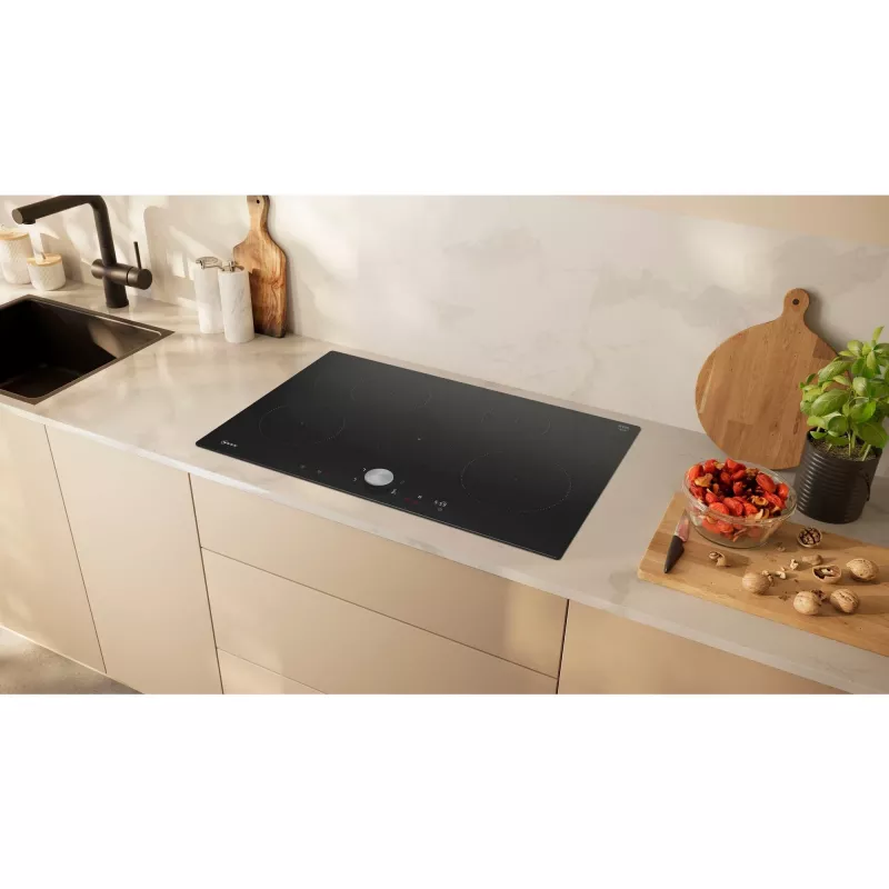 Neff N 90 juodas įmontuojamas 80 cm zoninė indukcinė kaitlentė 5 zonos