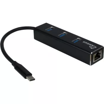 Inter-Tech Argus IT-410 - Šakotuvas - 3 x SuperSpeed USB 3.0 + 1 x 10/100/1000 - Stalinis (88885440)