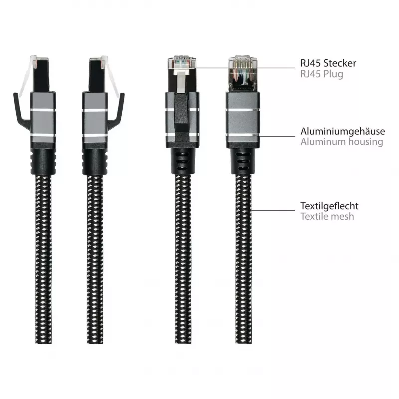 Good Connections eterneto kabelis USB-C RJ45, antracitinis, 0,5 m