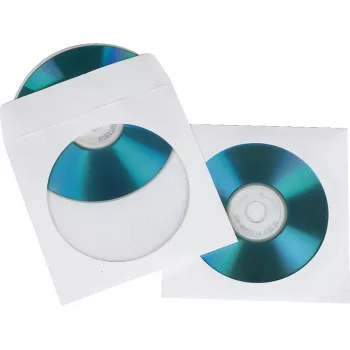 Hama CD/DVD popieriniai apsauginiai įdėklai, balti, pakuotėje 25 vnt., 1 diskui