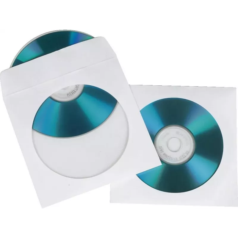 Hama CD/DVD popieriniai apsauginiai įdėklai, balti, pakuotėje 25 vnt., 1 diskui