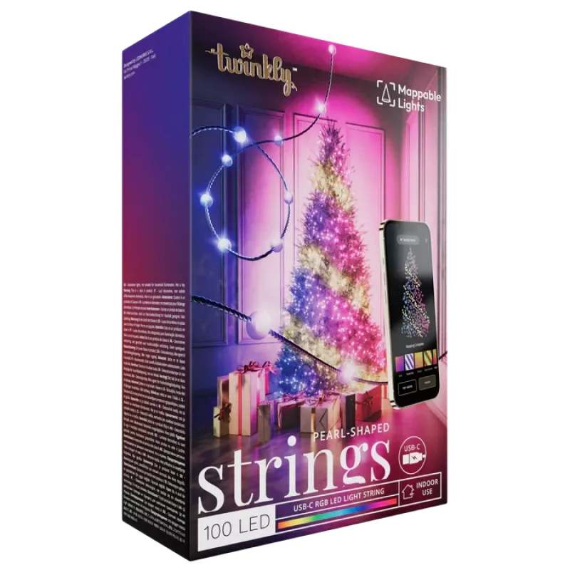 Twinkly Candies LED Kalėdų eglutės lemputės TWKP100RGB-T 6 m 100 perlų formos lempučių