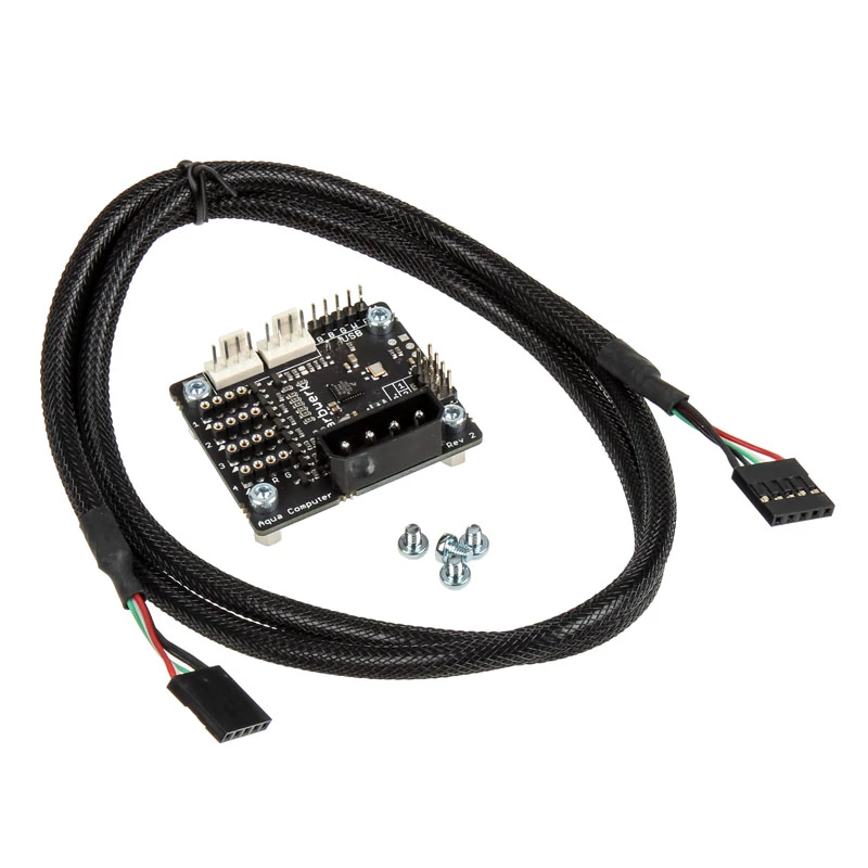 Apšvietimo LED valdiklis Aqua-Computer farbwerk USB — 12 V, 2,5 A, juodas