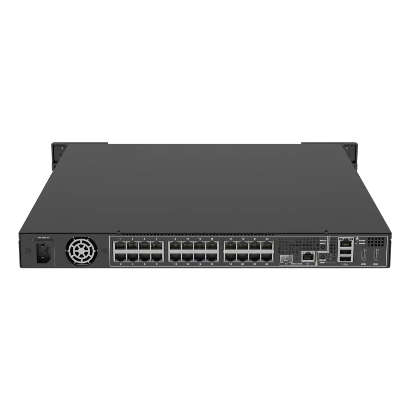 Tinklinis vaizdo registratorius AXIS S2224 Mk II 24 kanalų, 48 kanalų atkūrimas, 7680×4320, 6 TB HDD, 256 GB SSD, RAID 0/1/10, 1U, juodas