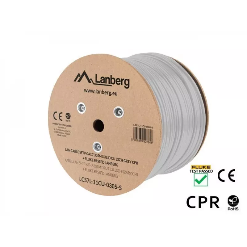 Tinklo kabelis Lanberg LCS7L-11CU-0305-S RJ45 Cat7 305 m Baltas